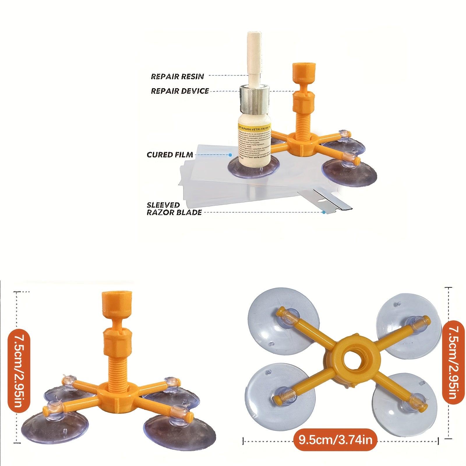 Avtomobil shisha ta'mirlash to'plami Plastik rezina suv o'tkazmaydigan yopish muhrlash ta'mirlash zararlarini