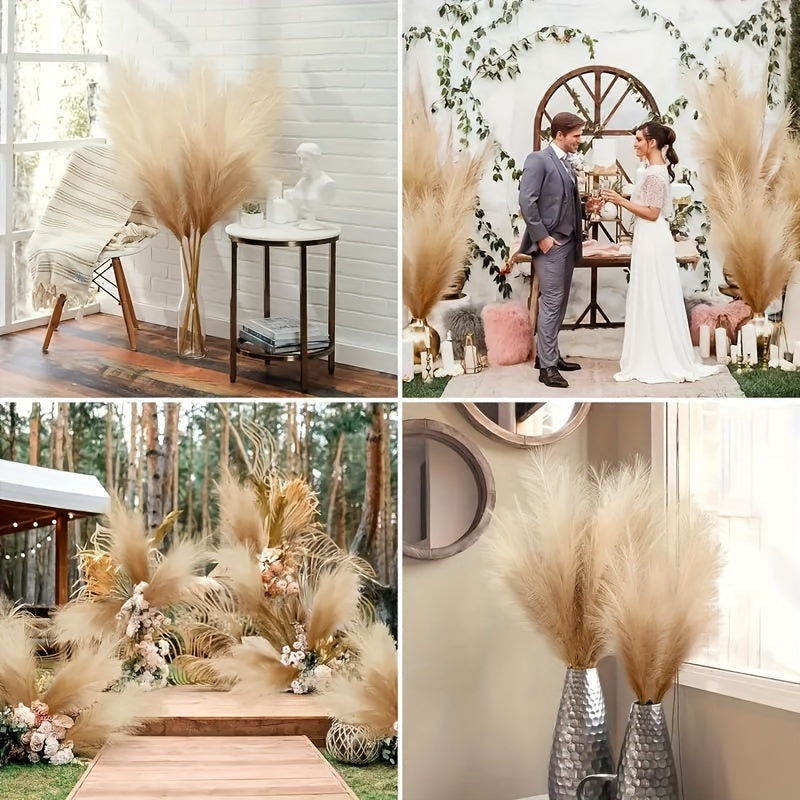 Lifelike Pampas Grass Decor Set 86cm Fluffy Faux Boho Home Wedding Accents