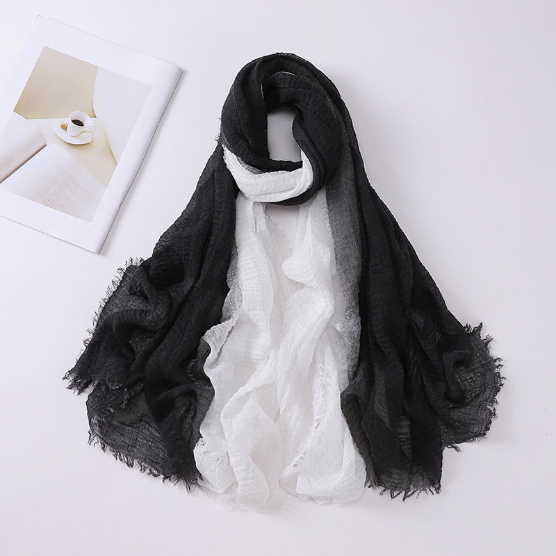 Women's Bohemian Gradient Hijab Scarf Polyester Stretchy Tie-Dye Multi-Color for Outdoor and Ramadan