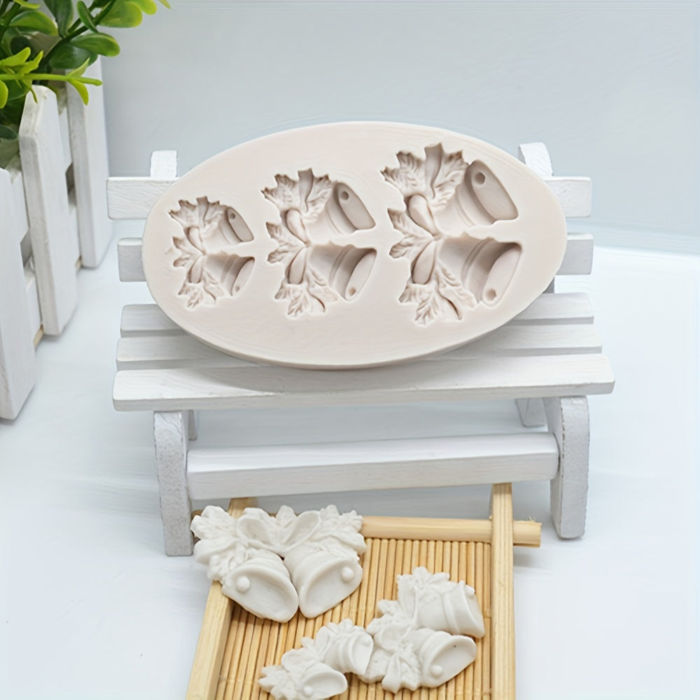 3D Christmas Bell Silicone Mold for Cake Decorating and Candy Making
