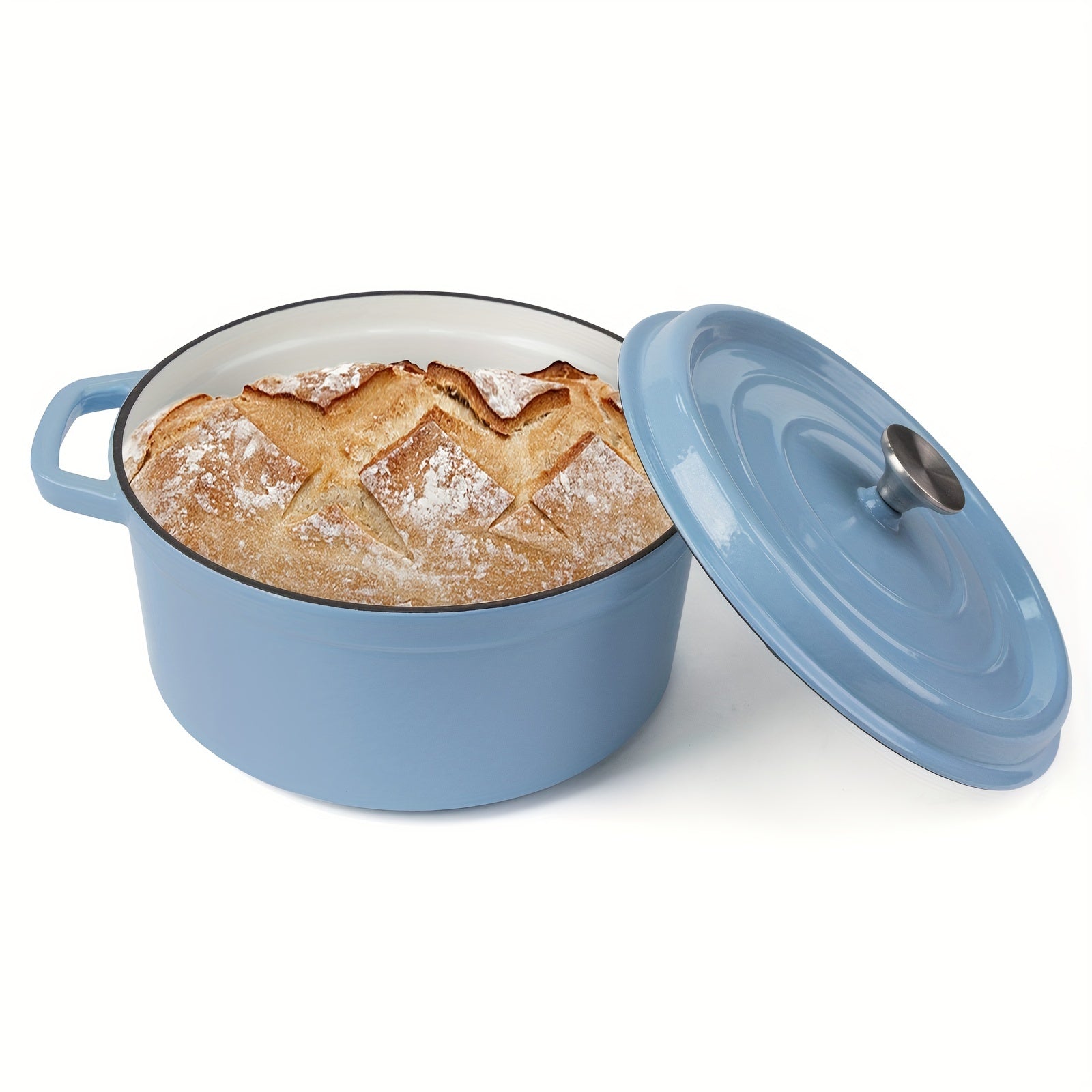 24cm Enameled Cast Iron Dutch Oven White Kitchen Cookware