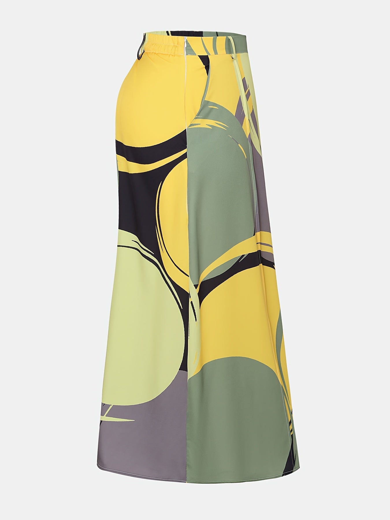 Women's Plus Size Printed Skirt with Pockets and Comfortable Fit