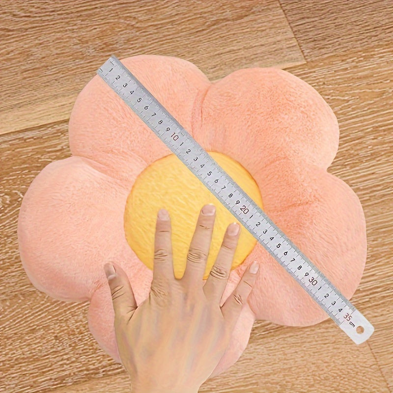 Flower Plush Pillow for Bedroom Sofa Decor with Fruit Embroidery 1 Pc