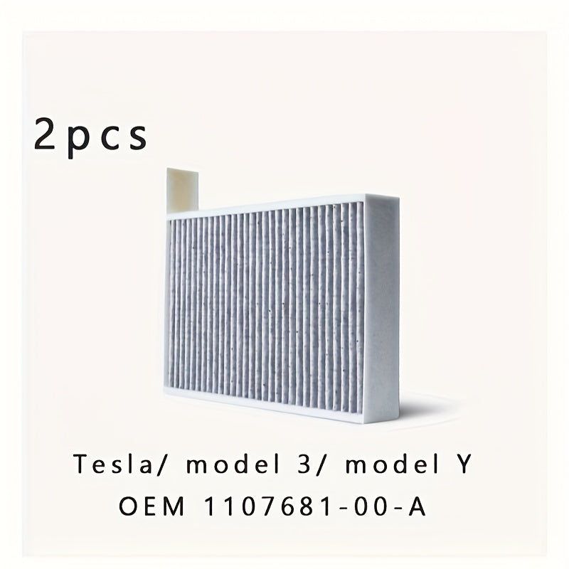 2pcs Cabin Air Filters Activated Carbon Formaldehyde Removal for Tesla Model 3