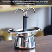 Stainless Steel Mocha Coffee Pot 100ml Dual-Barrel Espresso Cappuccino Latte