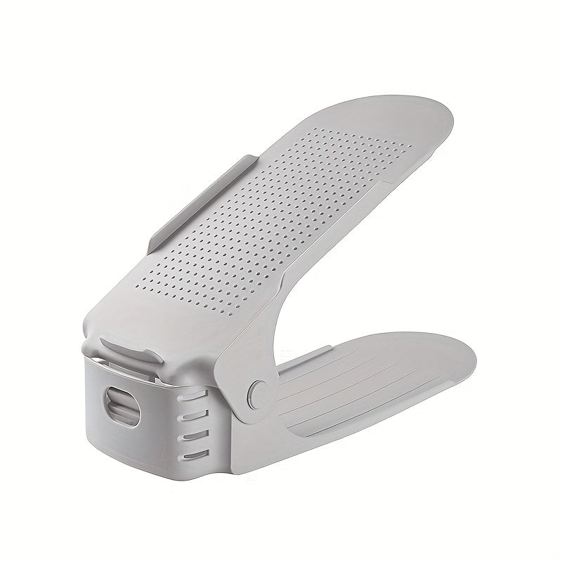 Juego de 4 estantes ajustables de plástico para zapatos, organizador de zapatos de doble capa para dormitorio, armario, entrada y baño