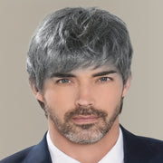 Synthetic Hair Wig 20.32cm Silvery Gray with Bangs for Cosplay and Daily Wear