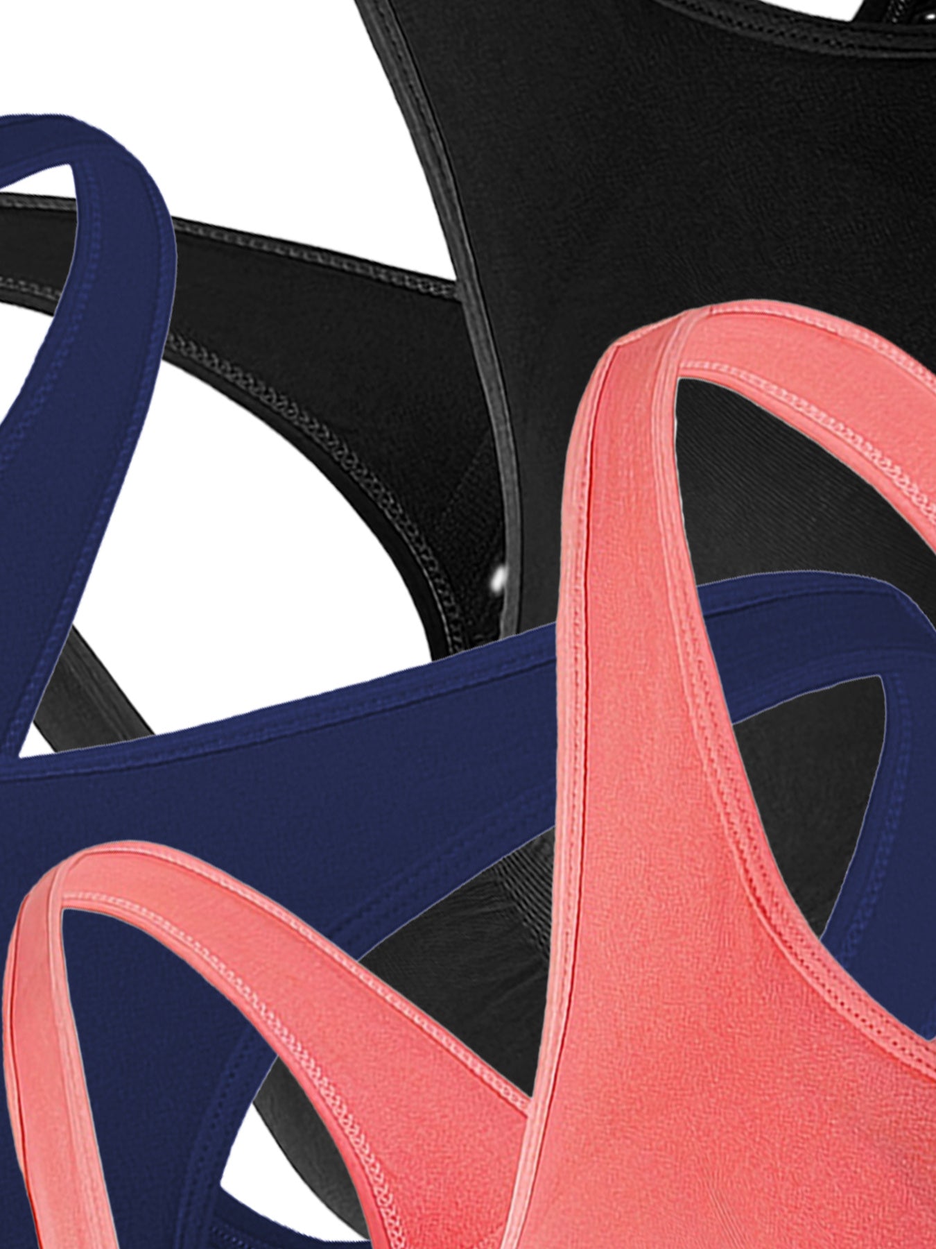 Women's Sports Bra Tank Top Set Breathable High Support Mesh 3 Pack