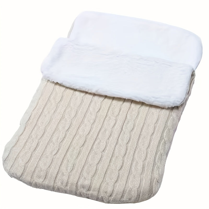 Baby Fleece Bag for Infants Thick Knitted Warm Stroller Bag