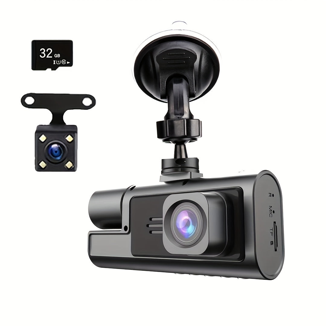 HD видеорегистратор с ночным видением, двойная камера, комплект, автомобильный DVR
