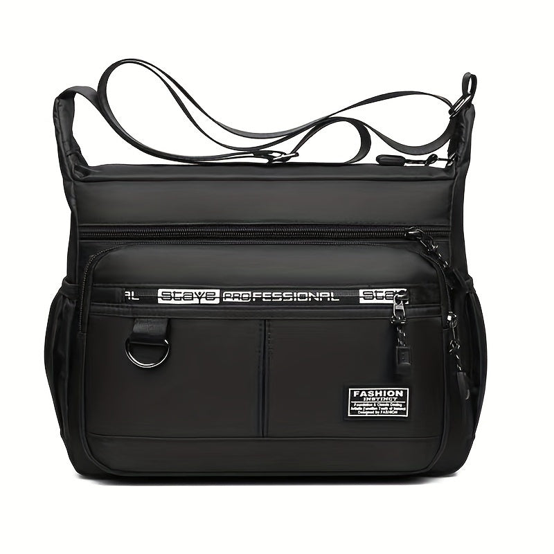 Men's Casual Nylon Crossbody Shoulder Bag for Travel and Business Black