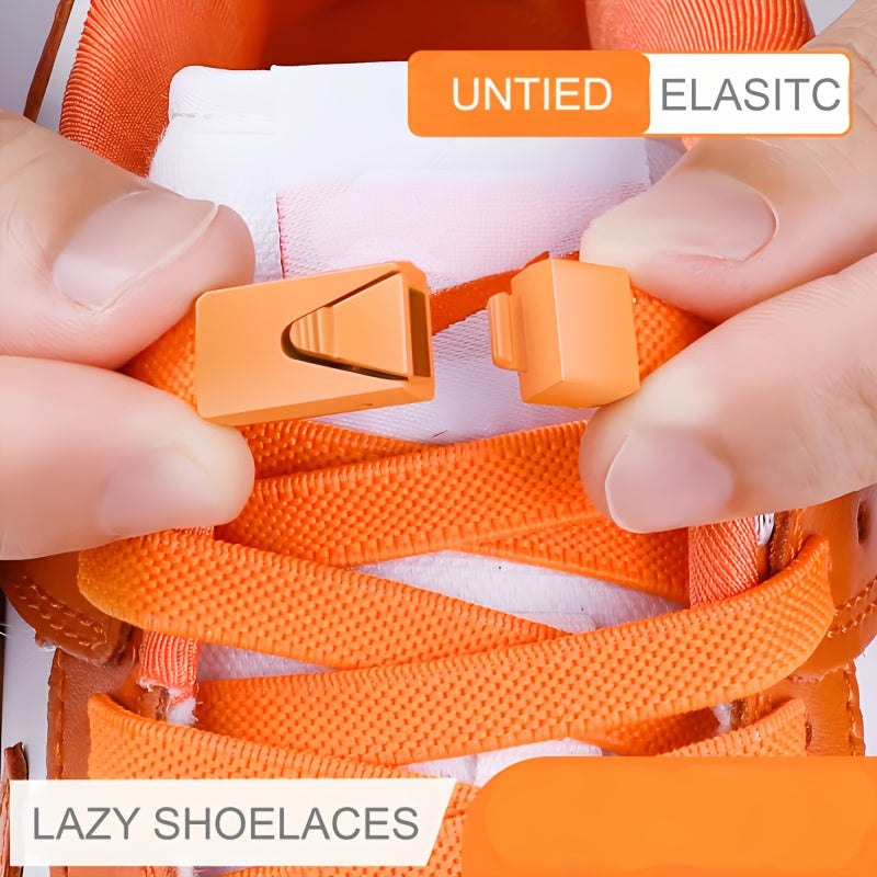 2-Pack Elastic No-Tie Shoe Laces for Sports and Casual Shoes