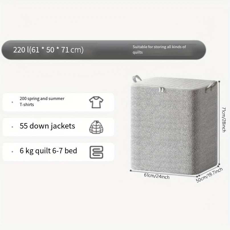 HAOYIZHUO tomonidan qulay tutqichli katta saqlash qutisi - kiyimlar, ko'rpa va boshqalar uchun mukammal! Zamonaviy aralash rangli to'qilmagan matodan tayyorlangan.