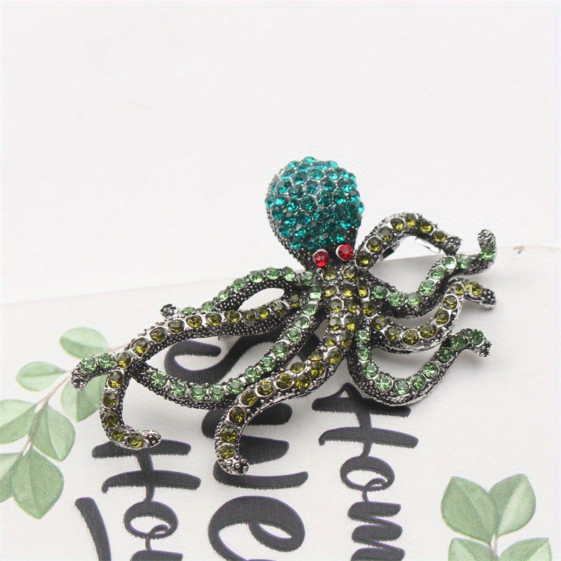 Брошь-осьминог с rhinestones, океанские украшения для женщин и мужчин