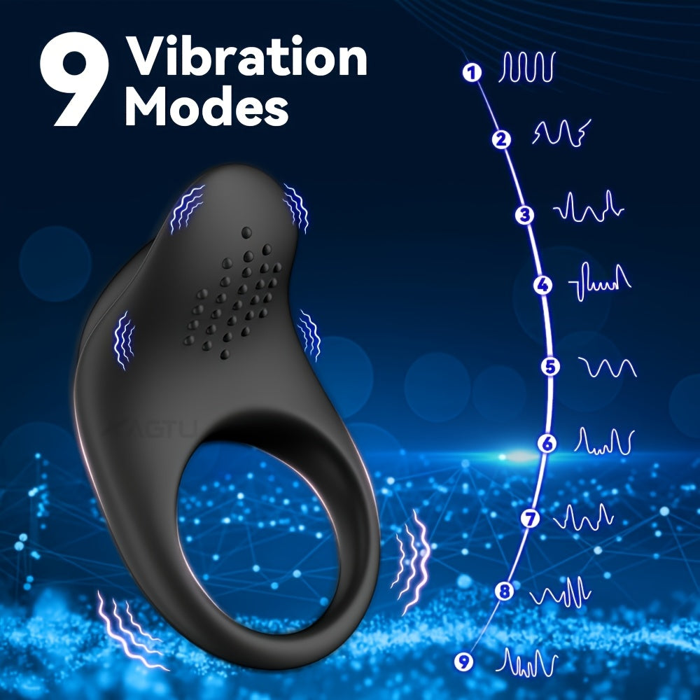 Men Vibration Ring 9-Speed Wireless Rechargeable Stimulating Adult Toy