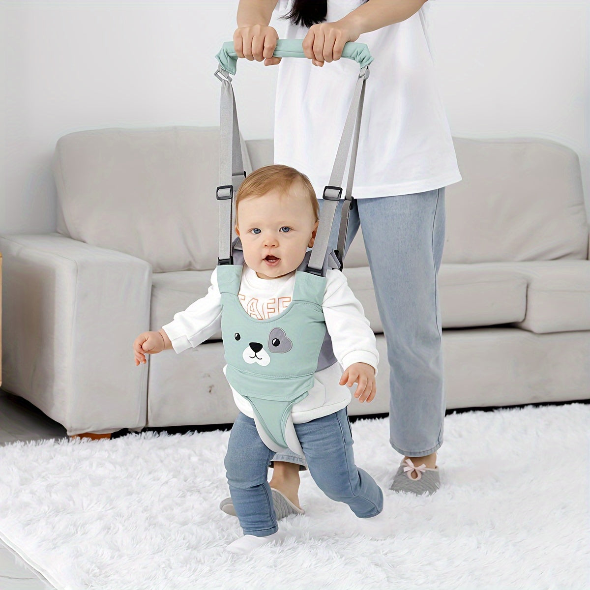 "Комбинезон для малышей с поддержкой для ходьбы для детей от 0 до 3 лет, регулируемый помощник для ходьбы с дышащим хлопковым материалом для безопасности и обучения вставать и ходить"