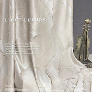 Embossed Bronzing Leaf Curtains with Semi Blackout Jacquard 3D Plant Pattern