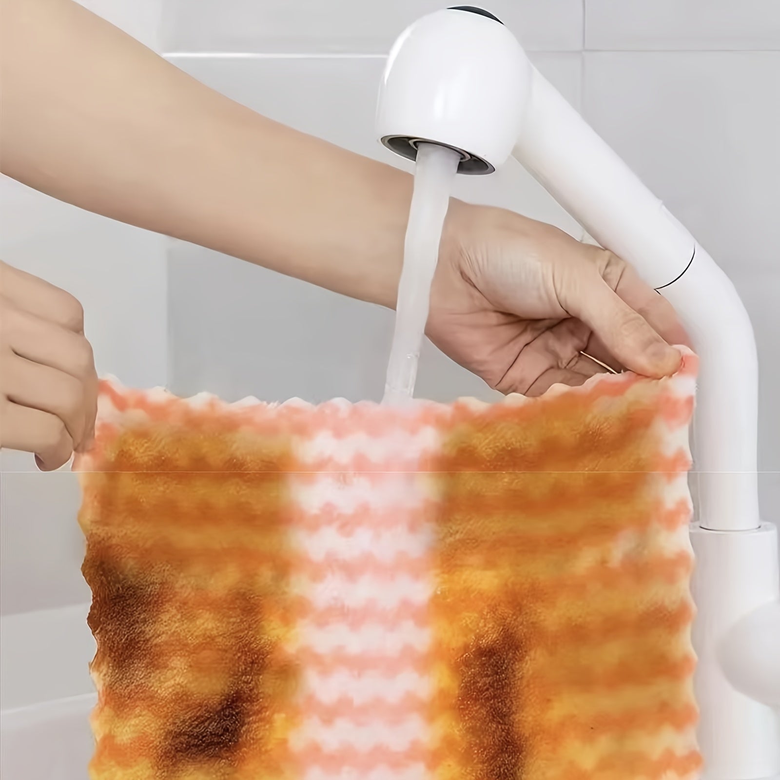 Microfiber Double-Sided Dish Cloths 5 Pack for Stain Removal and Cleaning