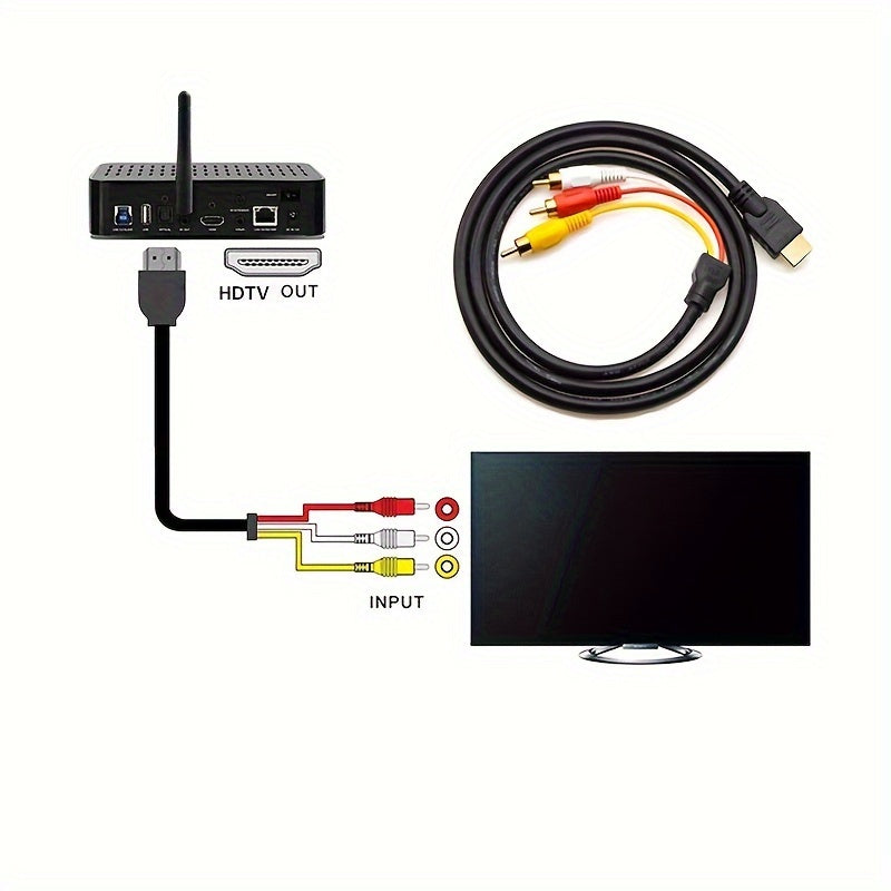 Кабель 1080P HDTV к RCA 152,4 см, мужской к 3RCA, видеовход/аудио, AV-адаптер для ТВ/DVD