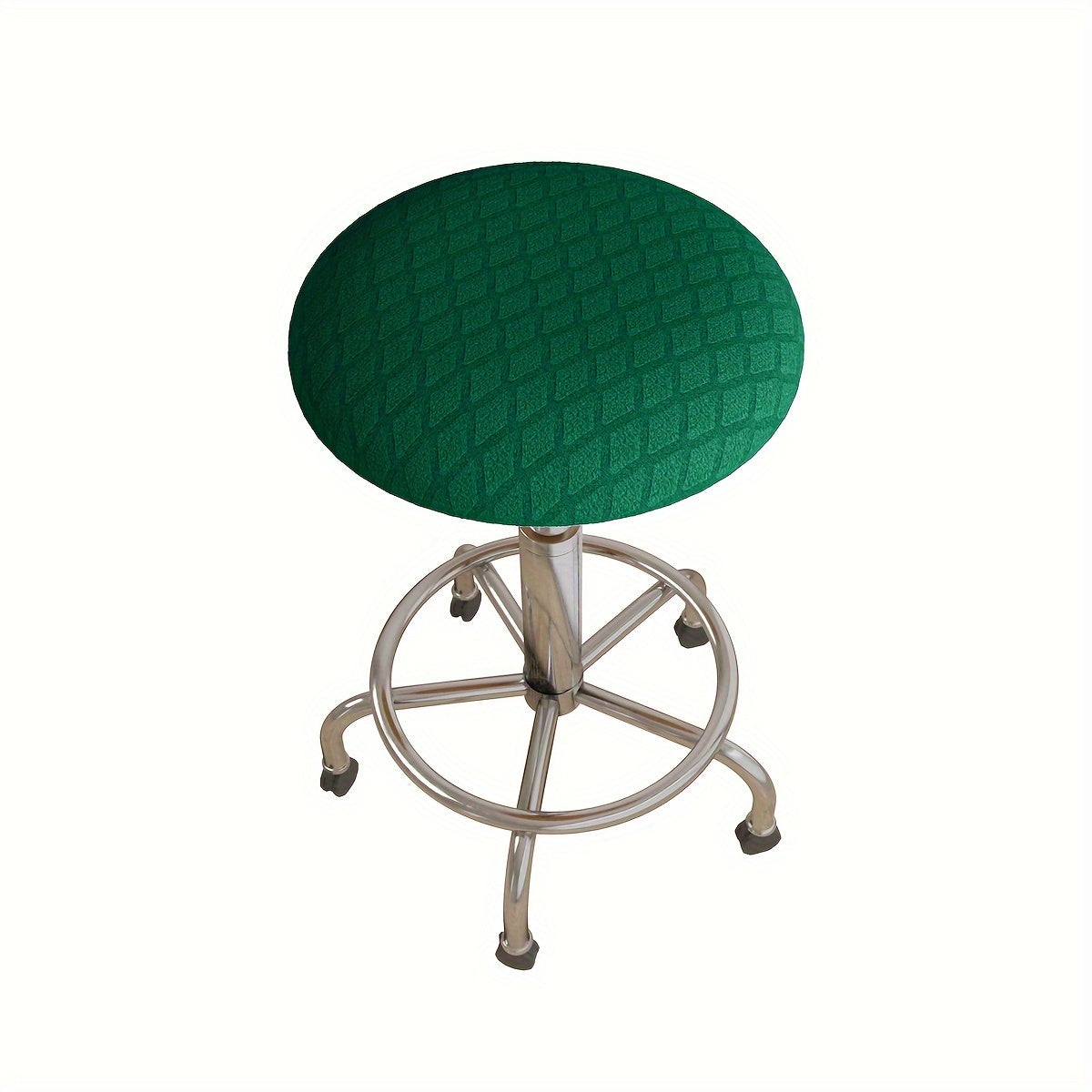 Stretchable Jacquard Diamond Pattern Stool Cover Elastic Fit Machine Washable for Round High-Legged Stools