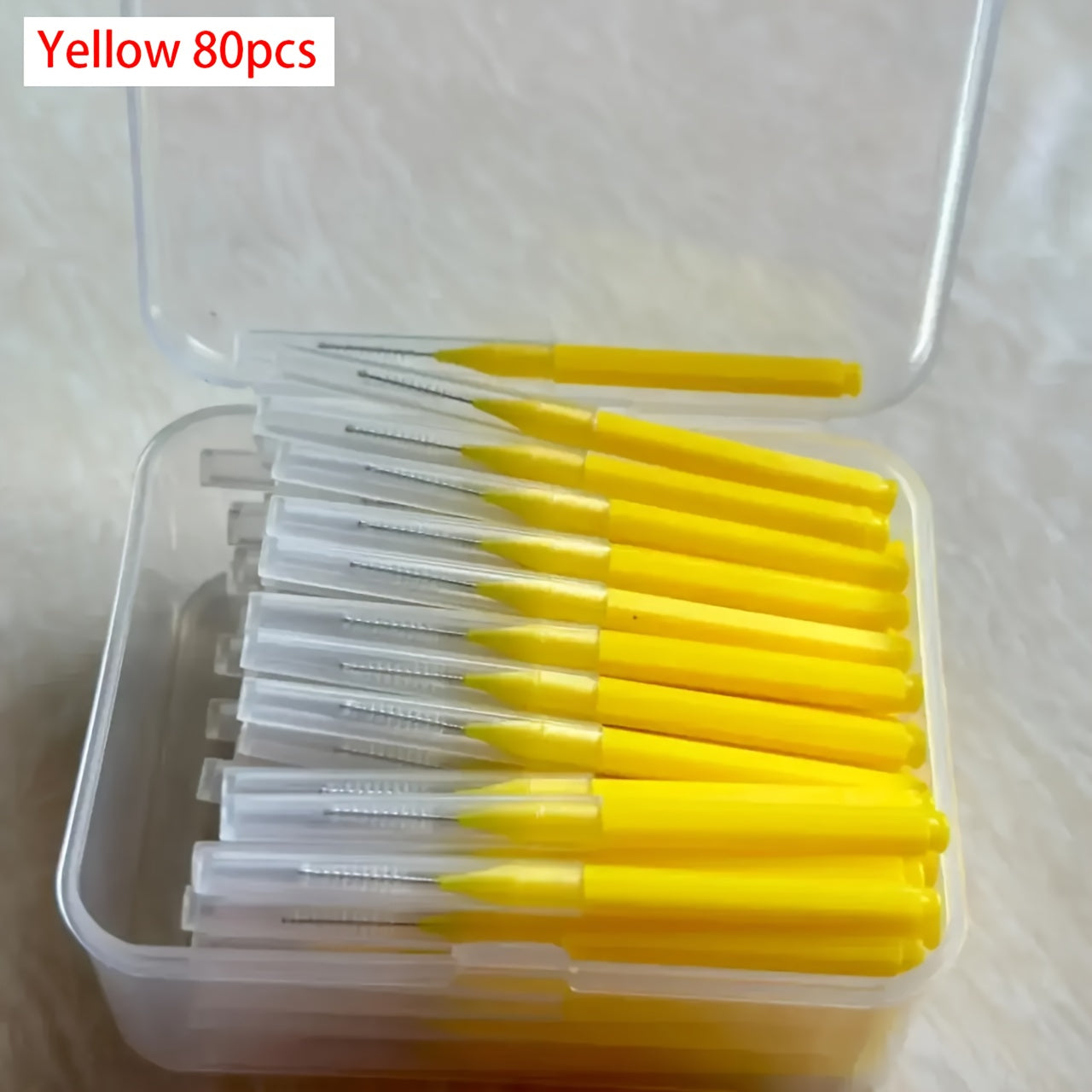 80 dona interdental cho'tkalar tishlarni tozalash uchun mikrotoʻqimalik sochlar bilan tartar olib tashlash