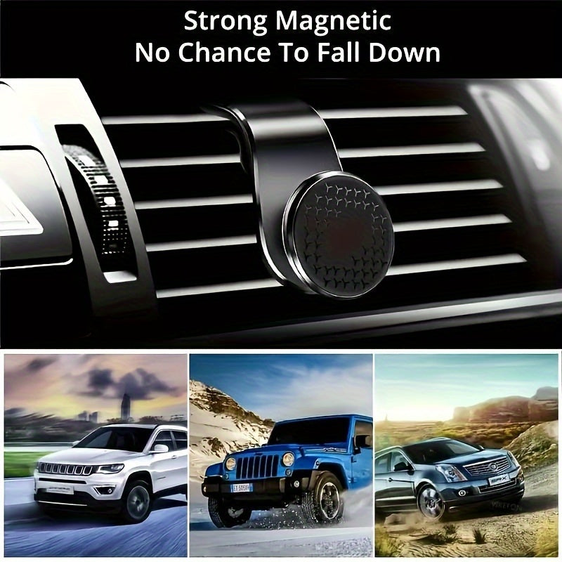 Soporte universal para teléfono de coche con imán, rotación de 360° y agarre en la rejilla de ventilación