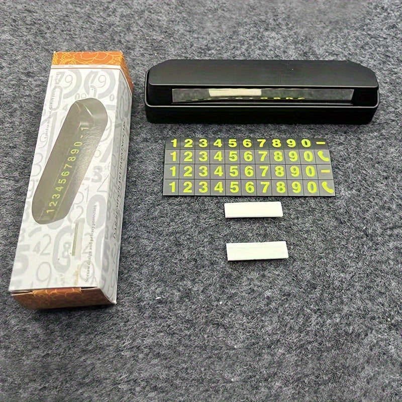 LED Car Dashboard Number Plate with Suction Cup Mount Bright Green Durable Plastic
