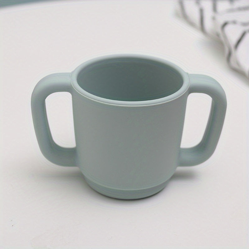 Силиконный обучающий стакан для детей с сертификатом пищевого качества, идеально подходит для детского питания или воды, две ручки для удобного захвата, без BPA