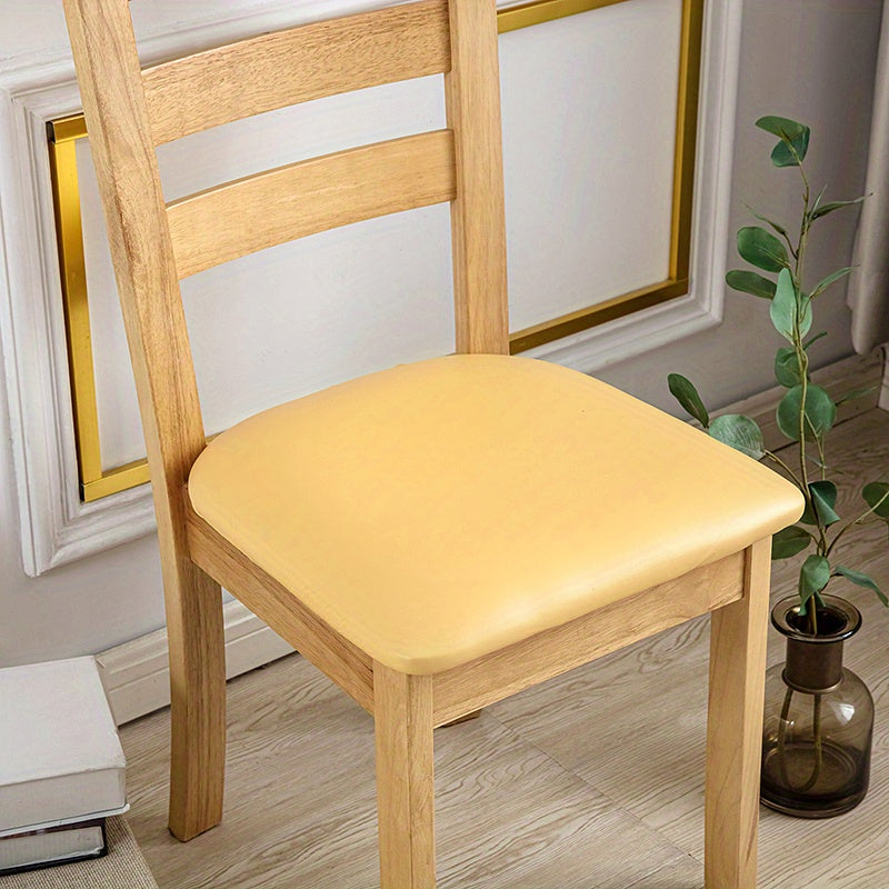 Ovqatlanish xonasi, oshxona, mehmonxona va uy bezaklari uchun suv o'tkazmaydigan PU charm stul qoplamalari.