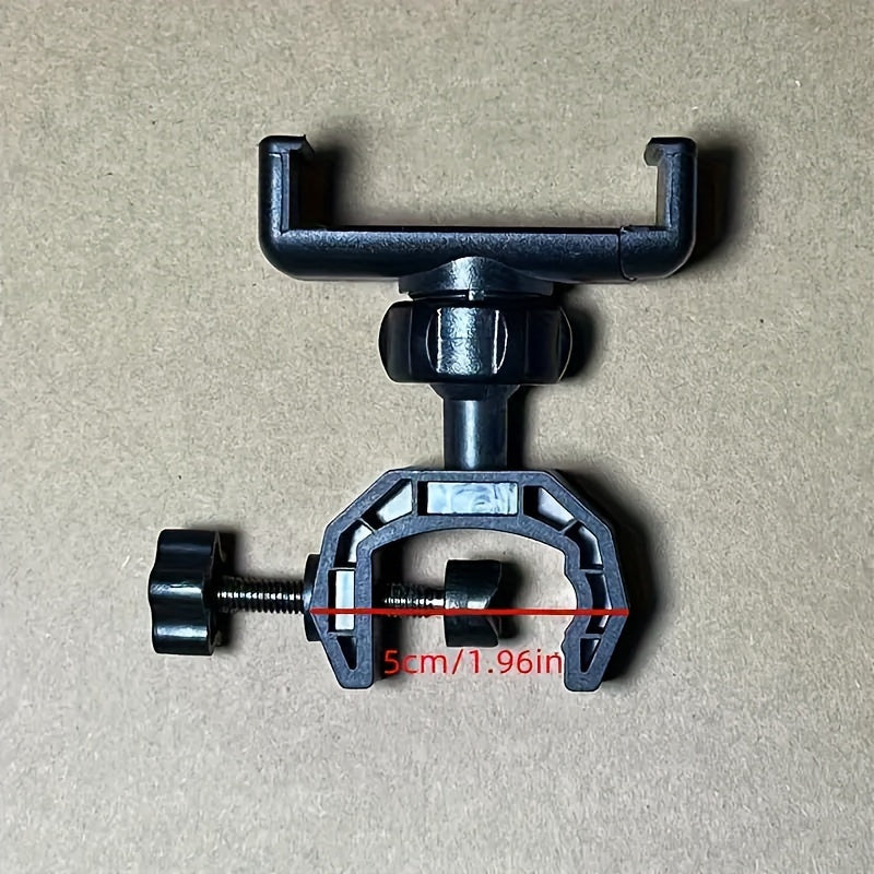 Black ABS Microphone and Smartphone Holder with 360-Degree Rotation for Bicycles and Motorcycles