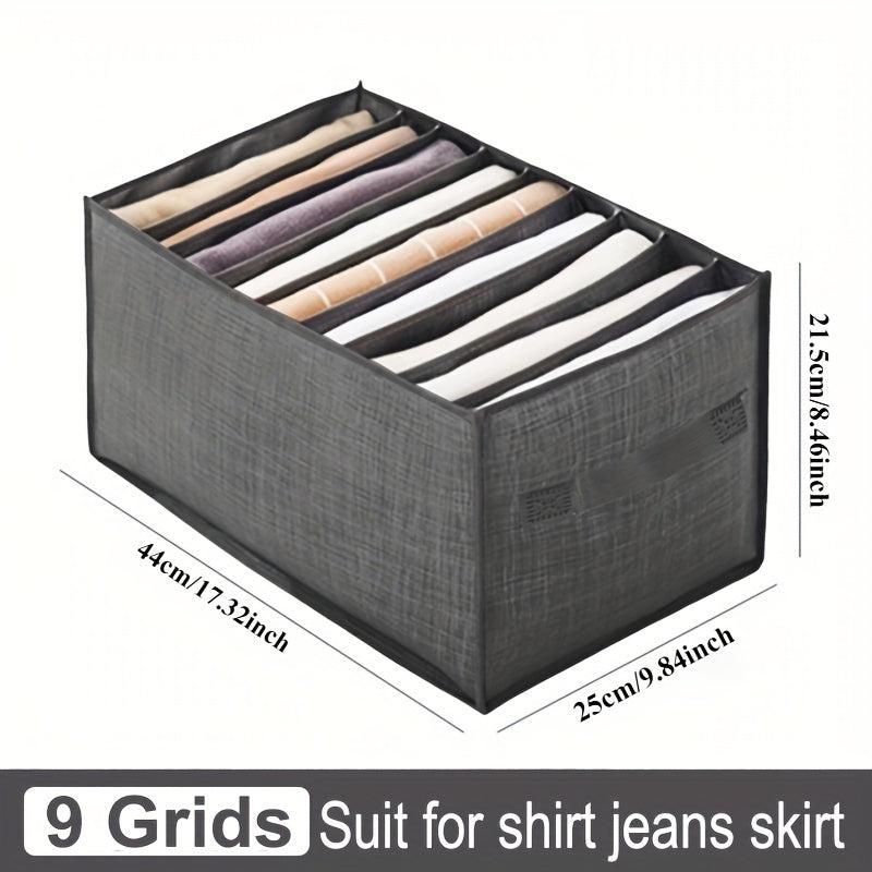 Grey Fabric Storage Box with Compartments for Teens and Adults