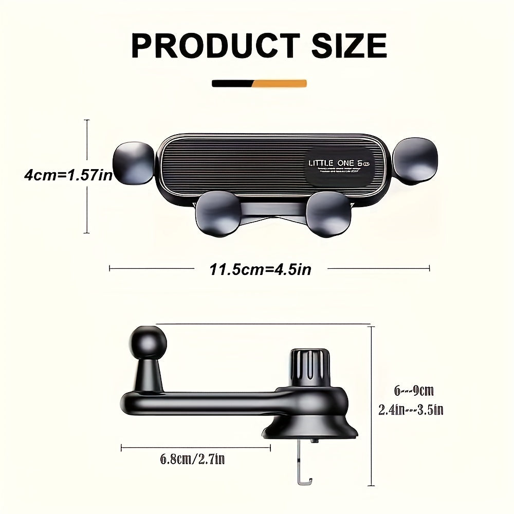 Soporte universal para teléfono de coche – Clip ajustable para rejilla de ventilación, gancho en forma de L, compatible con smartphones