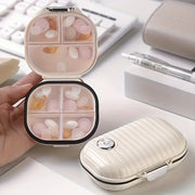 Portable Weekly Pill Organizer with Seven Sealed Compartments for Travel