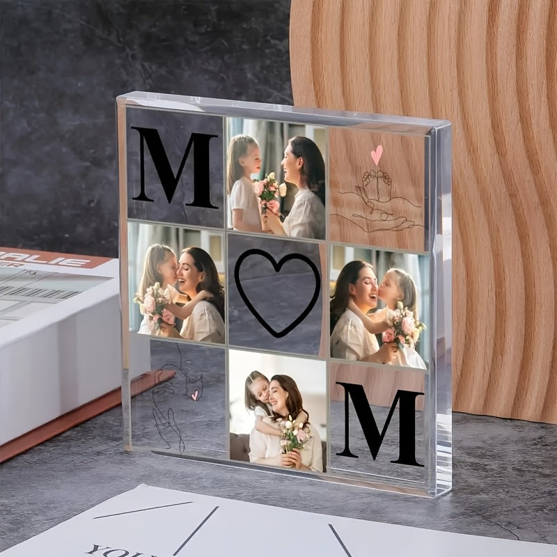 Custom Acrylic Photo Frame Horizontal 4-Slot Desktop Display for Mother’s Day