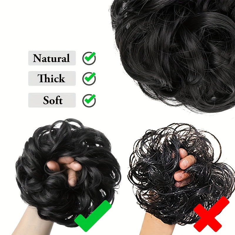 Women Synthetic Hair Bun Chignon Hairpiece Elastic Scrunchie Hair Accessory