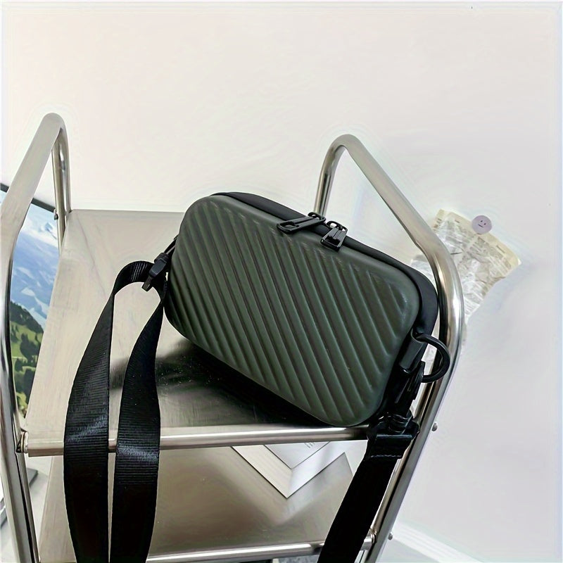 Black Mini Crossbody Bag for Women with Adjustable Strap and Multiple Compartments