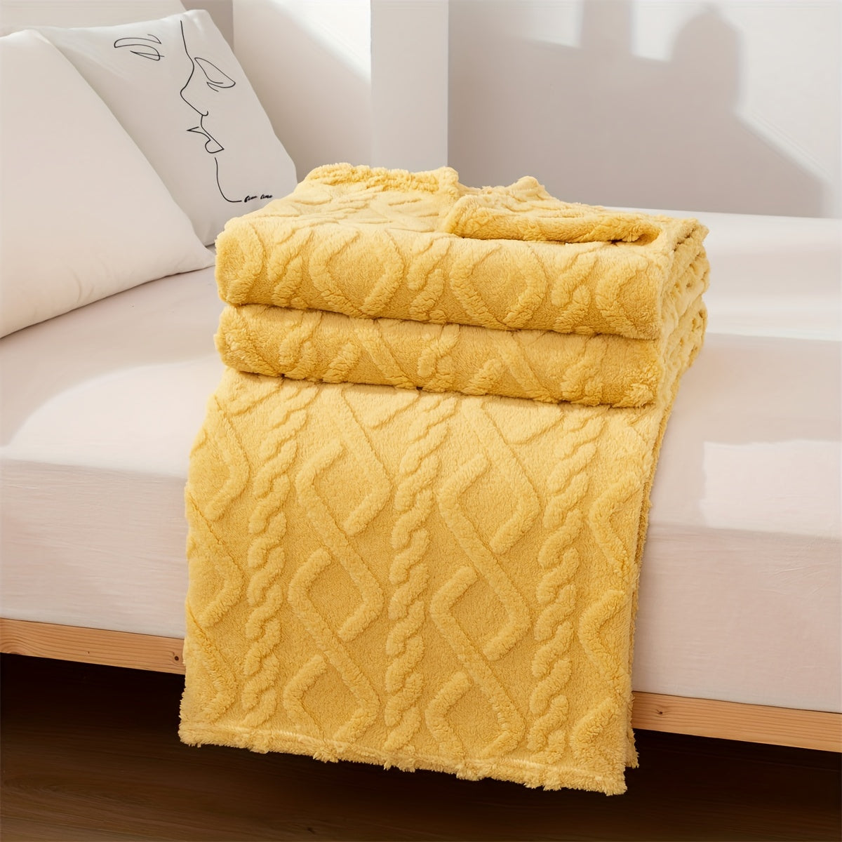 Cozy Embossed Sweater-Style Blanket for Winter and Holiday Occasions