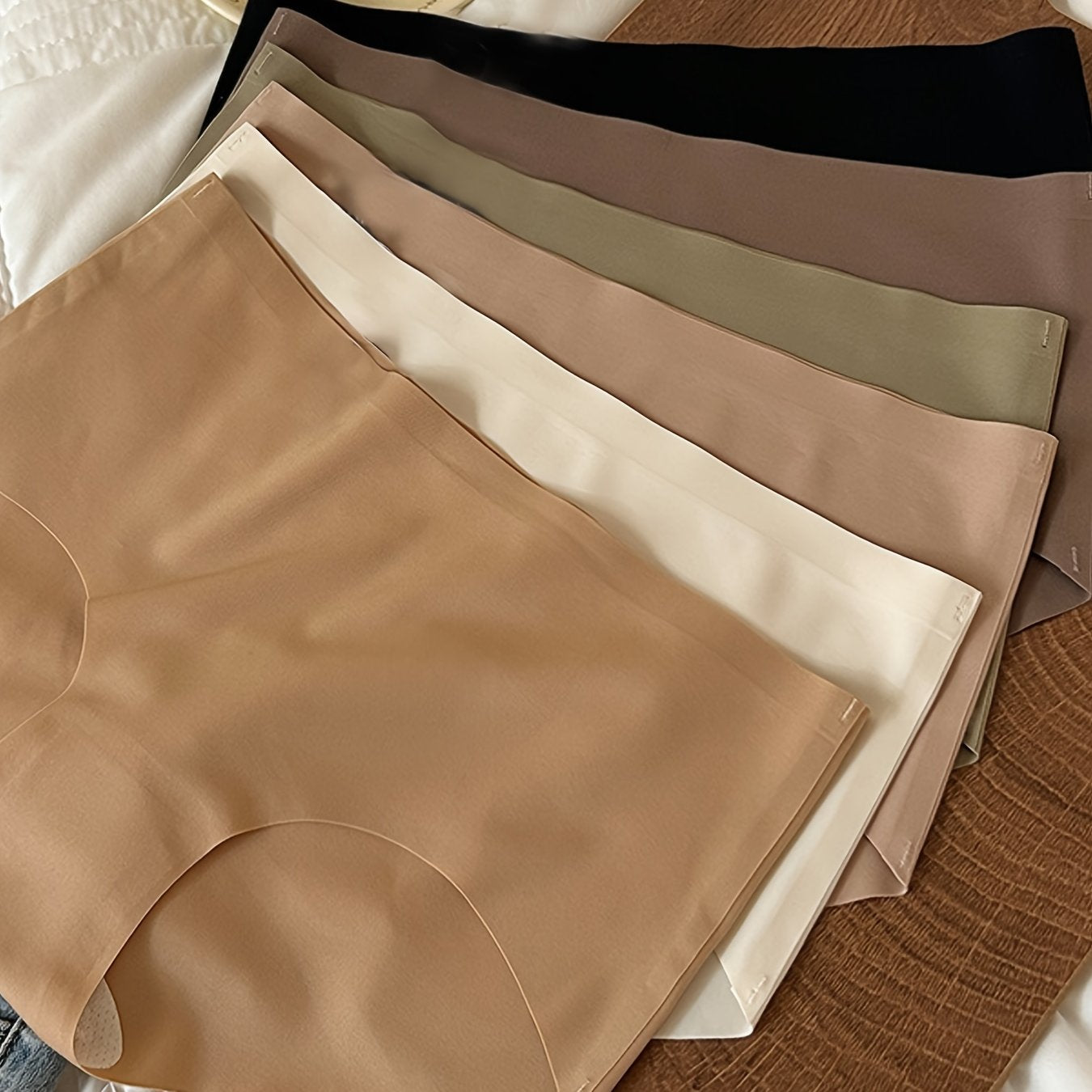 6-Pack Seamless Fiber Panties Women Solid Color High Stretch Skin-Friendly Comfortable