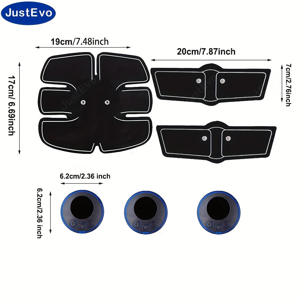 JustEvo EMS qorin massaj yamoqi qo'llar, oyoqlar va qorin uchun ko'p funksiyali fitnes qurilmasidir, u uyda, sayohatda yoki ofisda mashq qilish uchun ideal bo'lib, sizning fitnes sayohatingiz uchun mukammal tanlovdir.