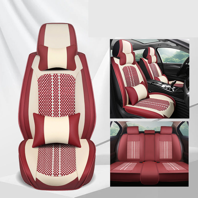 Universal Waterproof Faux Leather 5-Seat Car Seat Covers All-Season Protectors