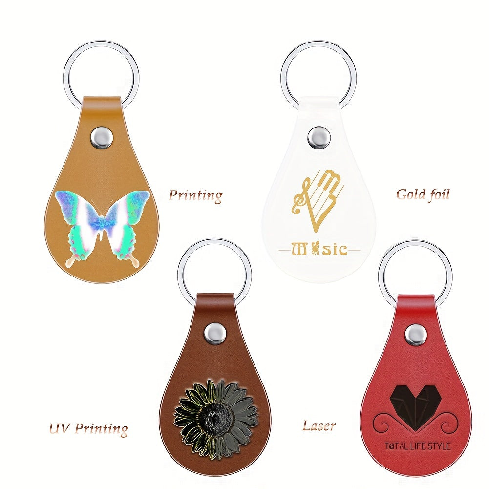 Set of 40 Leather Key Fob Kits for DIY Crafts Includes PU Leather Blanks Rivets and Key Rings