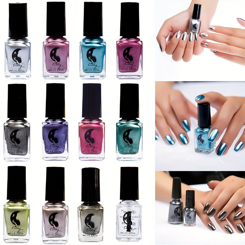 Women's Metallic Nail Polish in Gold, Fast-Drying Sparkling Gel