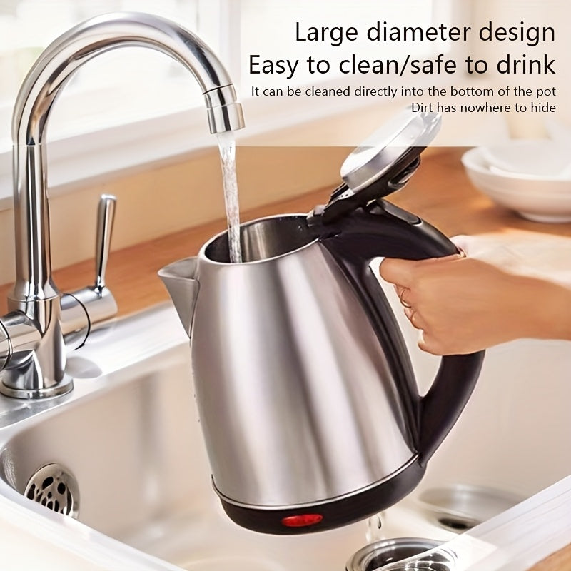 Stainless Steel Electric Kettle 2L Fast Boil 1500W Black Handle