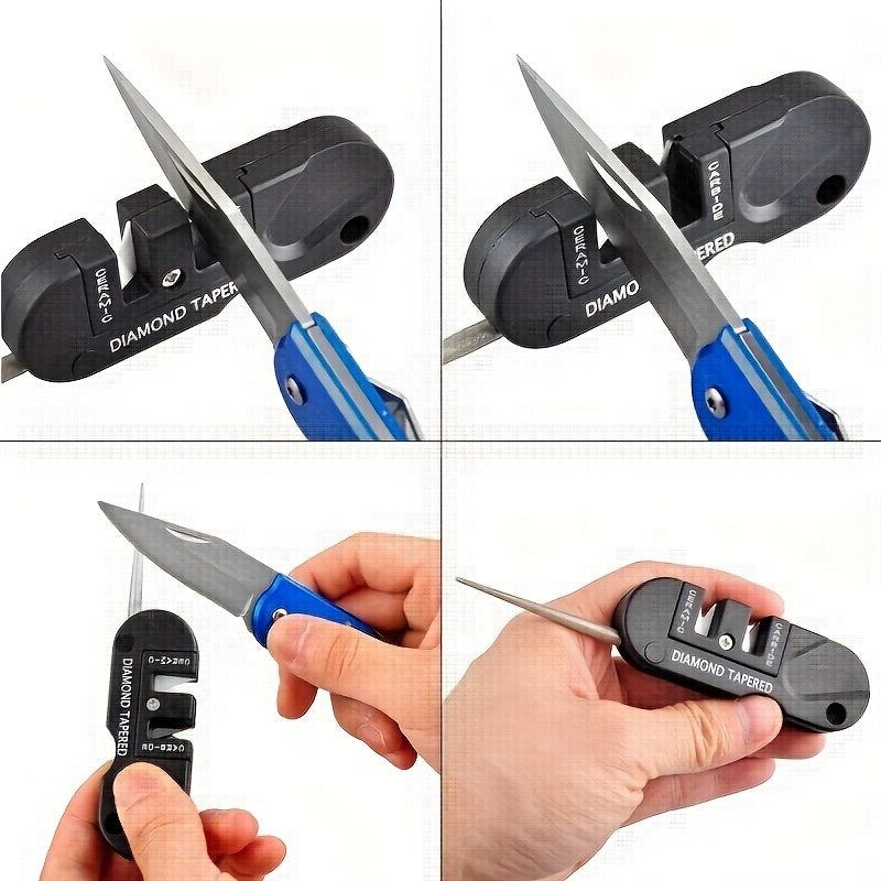 Portable Knife Sharpener 4-in-1 Camping Hiking Outdoor Sharpening Tool