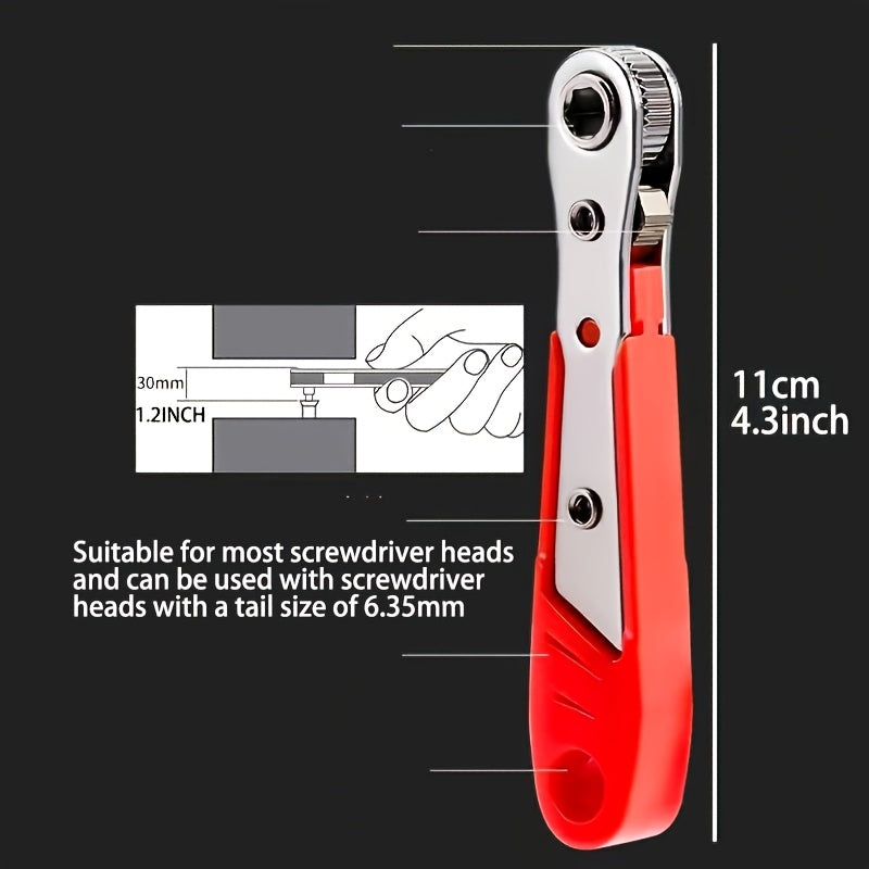 Multi-Function Steel Screwdriver Set with Ratchet and Right Angle Bender