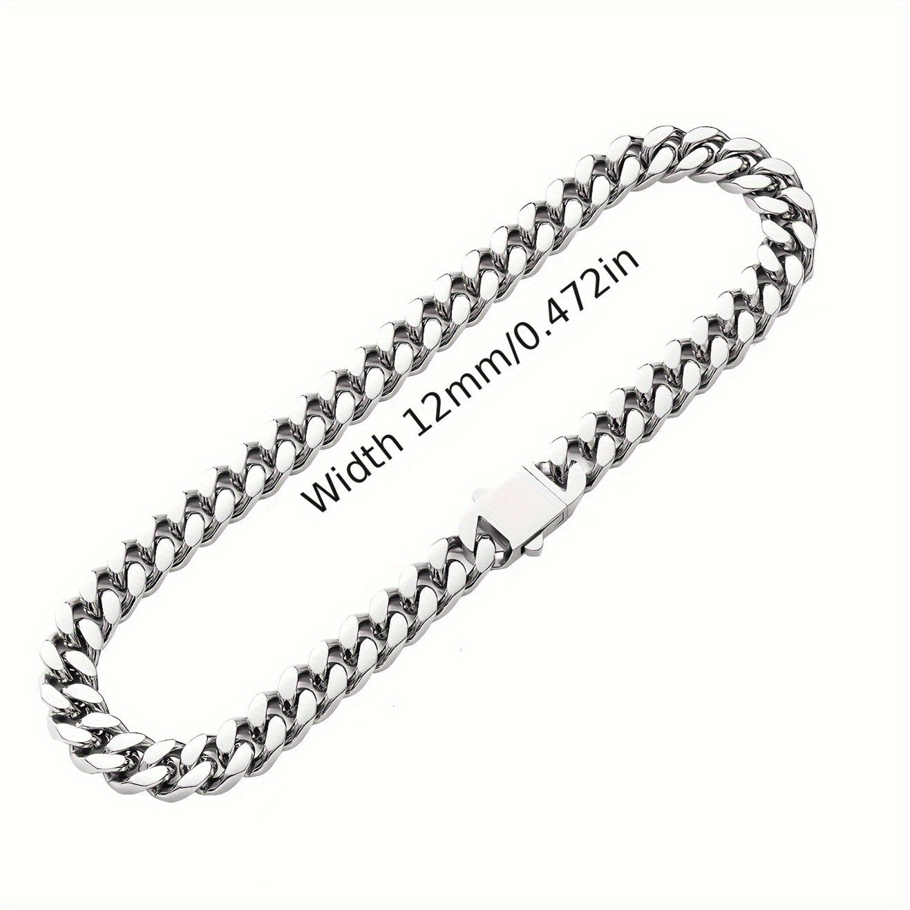 Titanium Steel Cuban Chain Necklace for Men, Non-Fading Glossy Finish, 8-12mm