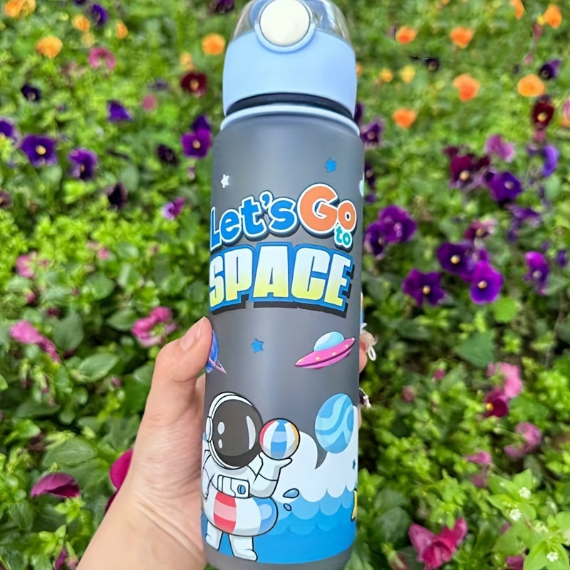 Leak-Proof Space-Themed 700ml BPA-Free High-Temperature Resistant Water Bottle for Outdoor Activities