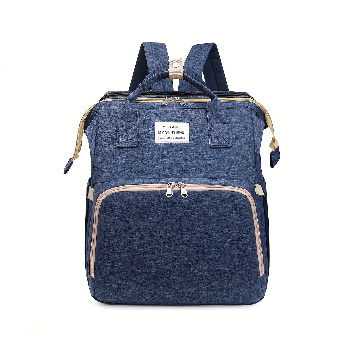 Folding Double Shoulder Diaper Bag with Large Capacity and Portable Design