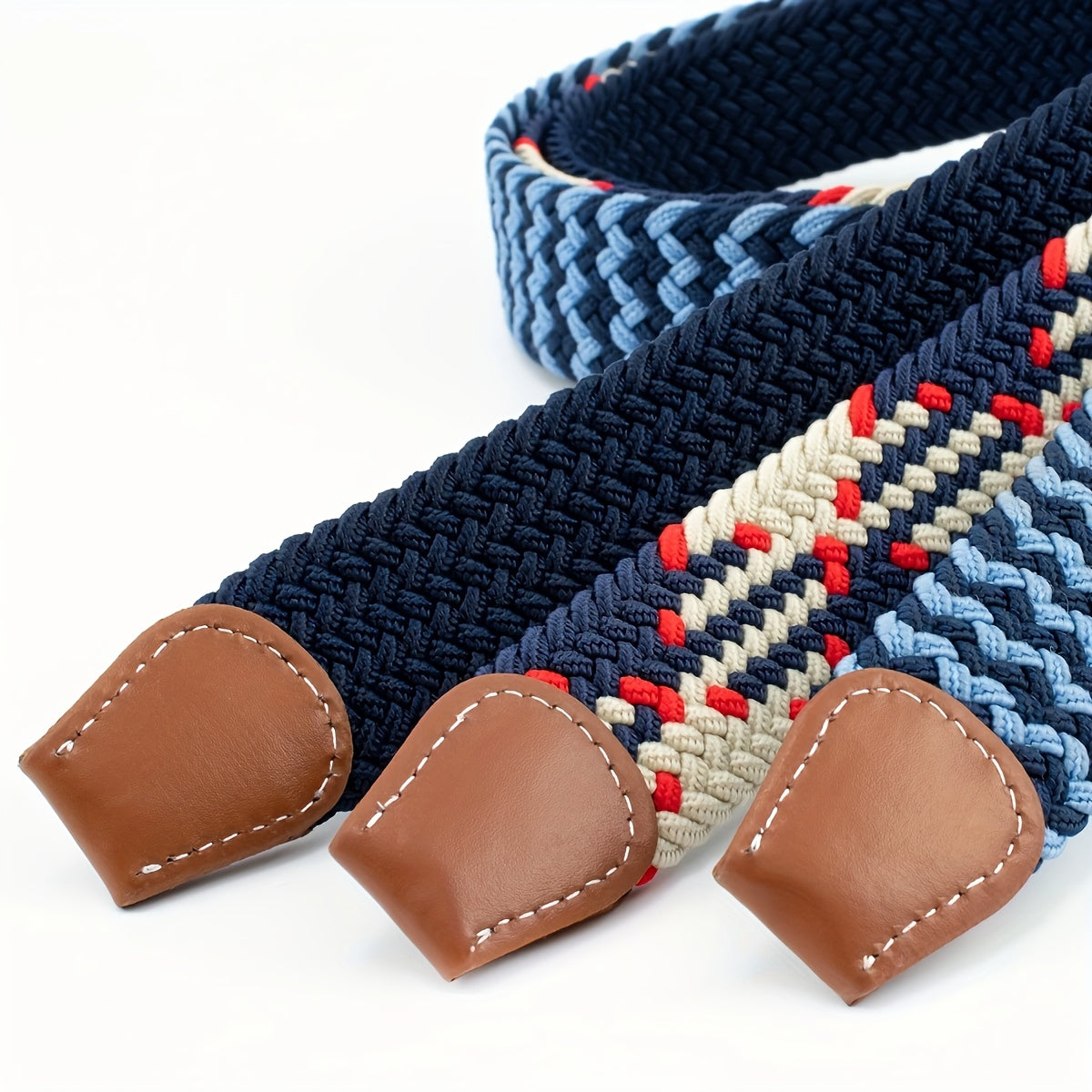 Women's Braided Elastic Belt with Woven Design for Golf and Casual Wear