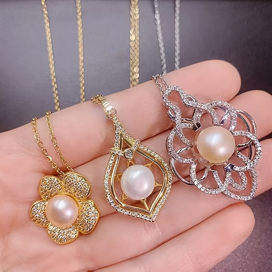 10-Piece Freshwater Pearl Pendant Necklace Set for Women Wedding Jewelry